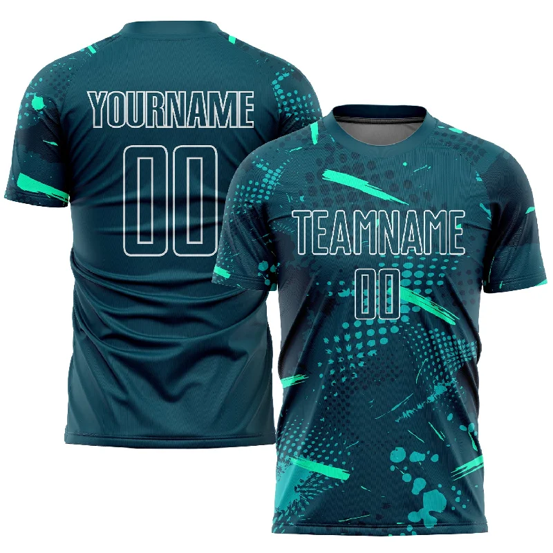 Football Jersey For Retro Fan Gear-Custom Green Green-Teal Sublimation Soccer Uniform Jersey