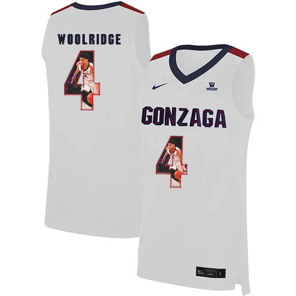 Football Jersey For Championship Events-Basketball Jersey For Championship Events-Gonzaga Bulldogs 4 Ryan Woolridge White Fashion College Basketball Basketball Jersey