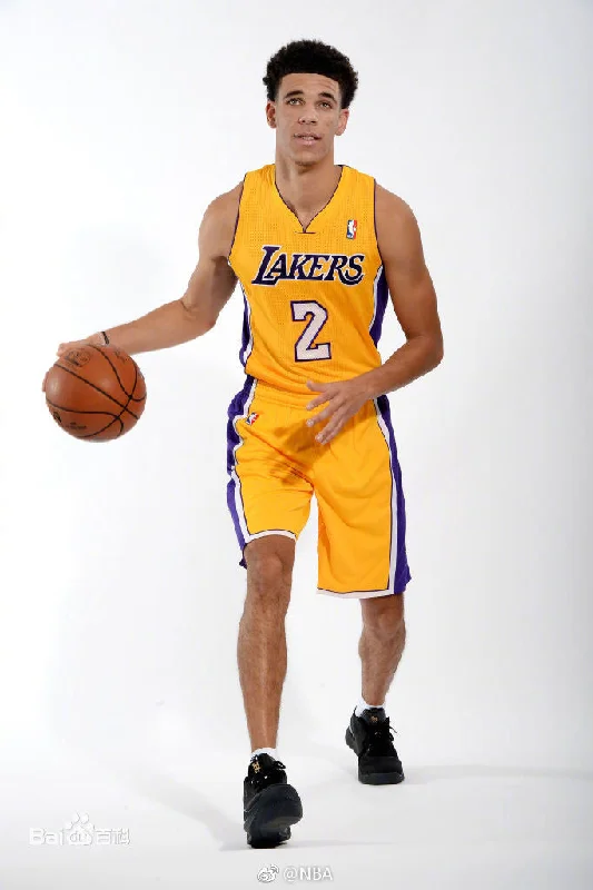 Football Jersey With Name On Back-Basketball Jersey With Name On Back-Lakers 2 Lonzo Ball Yellow Swingman Basketball Jersey(With Shorts)