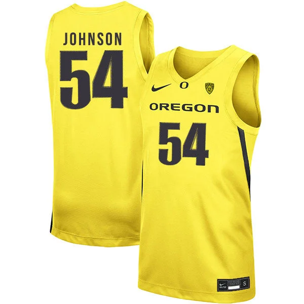 Football Jersey For Adult Leagues-Basketball Jersey For Adult Leagues-Oregon Ducks 54 Will Johnson Yellow College Basketball Basketball Jersey