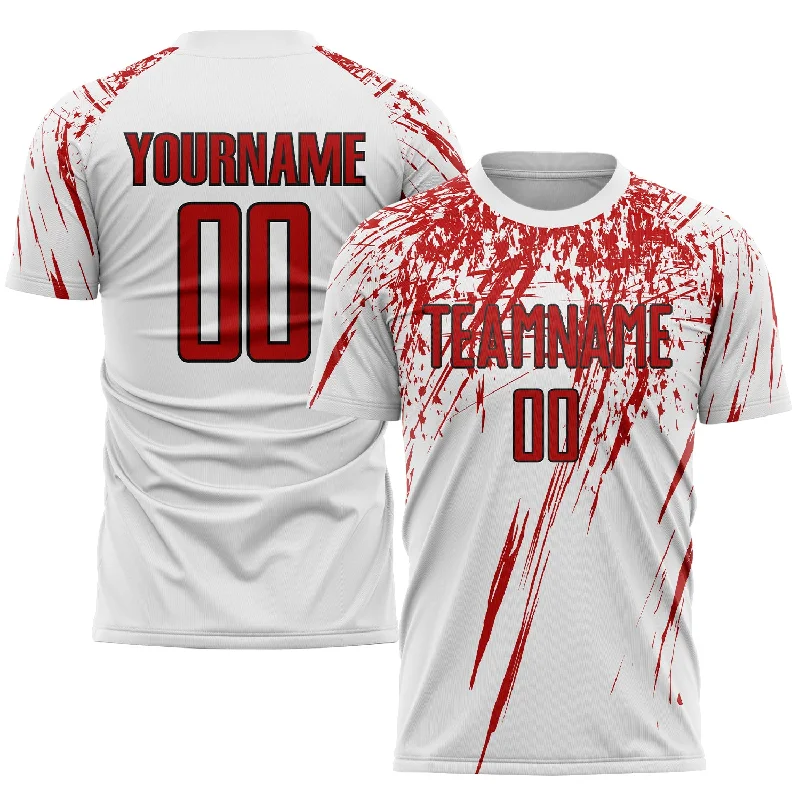 Football Jersey For Group Sports-Custom White Red-Black Sublimation Soccer Uniform Jersey