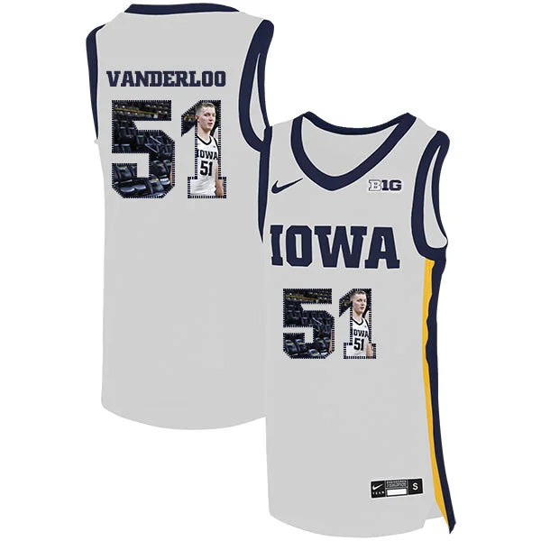 Football Jersey For Comfortable Team Uniforms-Basketball Jersey For Comfortable Team Uniforms-Iowa Hawkeyes 51 Aidan Vanderloo White Basketball College Fashion Basketball Jersey