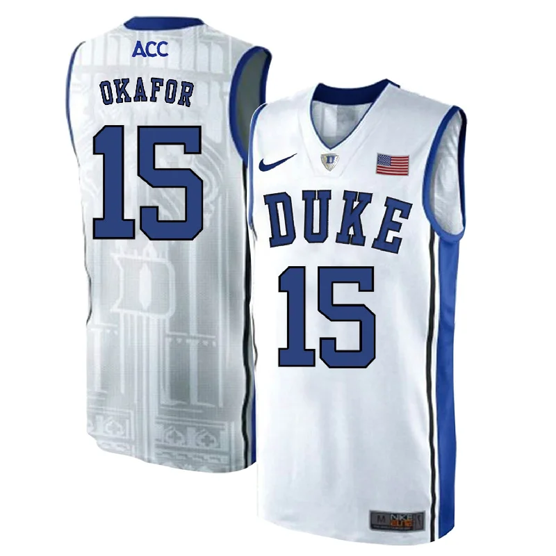 Football Jersey For Game Day-Basketball Jersey For Game Day-Duke Blue Devils 15 Jahlil Okafor White Elite College Basketball Basketball Jersey