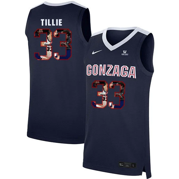 Football Jersey For Elite Players-Basketball Jersey For Elite Players-Gonzaga Bulldogs 33 Killian Tillie Navy Fashion College Basketball Basketball Jersey