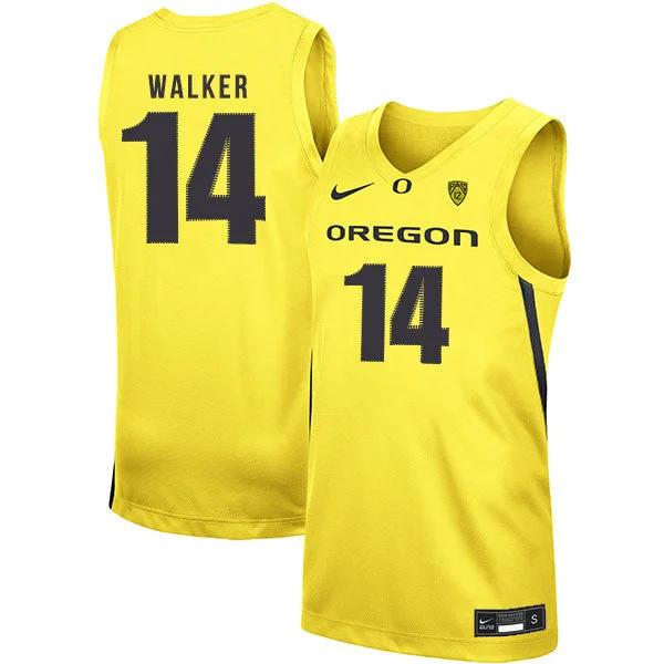 Football Jersey With Bold Team Graphics-Basketball Jersey With Bold Team Graphics-Oregon Ducks 14 C.J. Walker Yellow College Basketball Basketball Jersey.jpeg