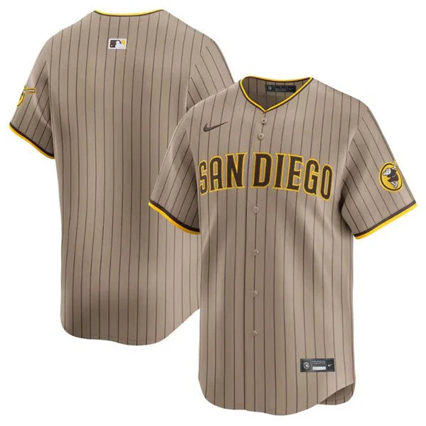 Baseball Jersey For Softball Leagues-Men's San Diego Padres Blank Tan 2024 Alternate Limited Baseball Stitched Jersey