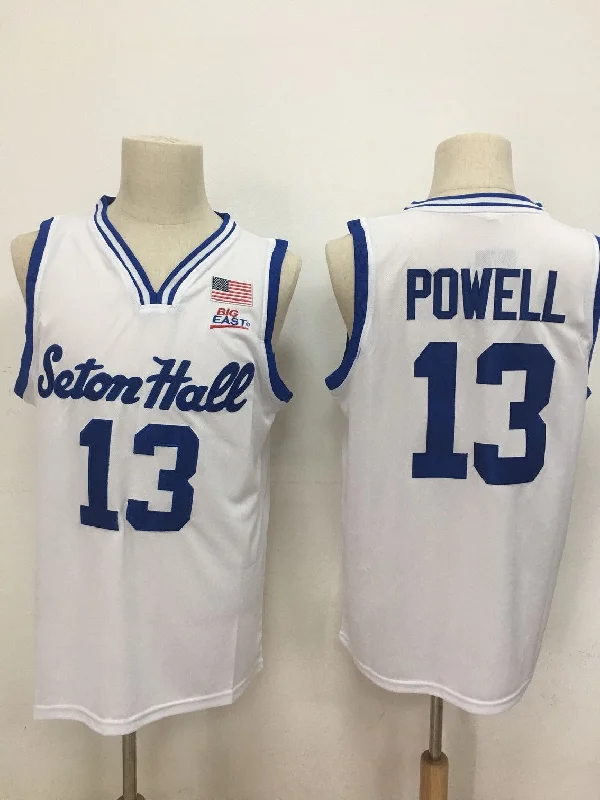 Football Jersey For Custom Player Fit-Basketball Jersey For Custom Player Fit-Seton Hall Pirates 13 Myles Powell White College Basketball Basketball Jersey