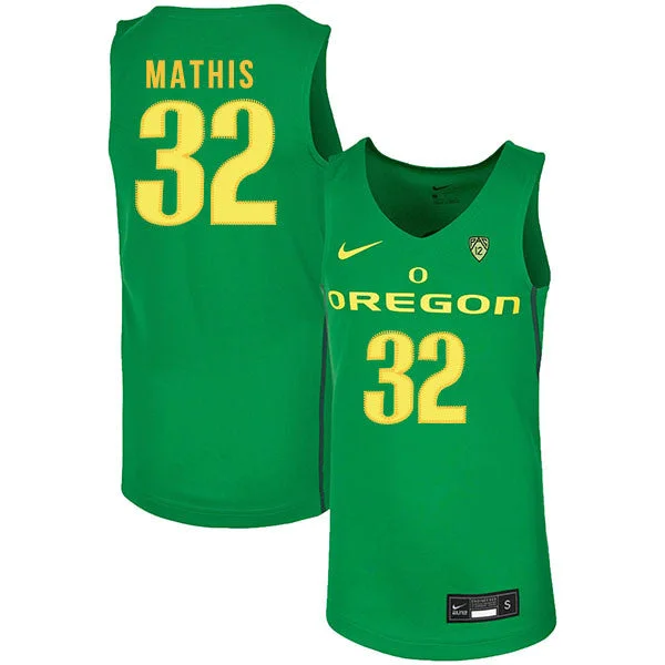 Football Jersey For Fundraising Campaigns-Basketball Jersey For Fundraising Campaigns-Oregon Ducks 32 Anthony Mathis Green College Basketball Basketball Jersey