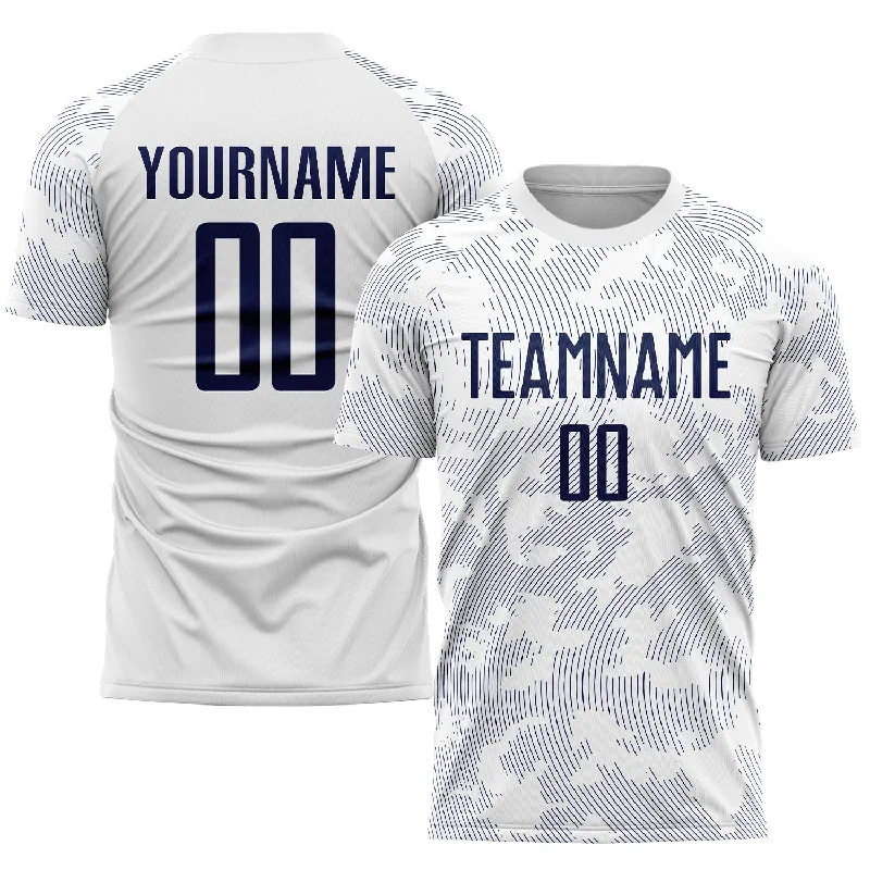 Football Jersey For Pre-Season Training-Custom White Navy Sublimation Soccer Uniform Jersey