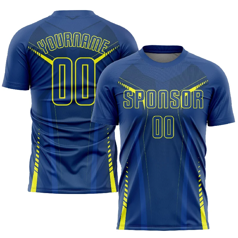 Football Jersey For Local Leagues-Custom US Navy Blue Gold Sublimation Soccer Uniform Jersey