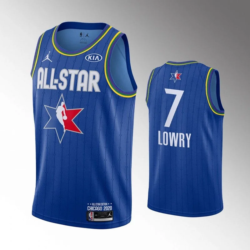 Football Jersey With Number And Name-Basketball Jersey With Number And Name-Raptors 7 Kyle Lowry Blue 2020 All-Star Jordan Brand Swingman Basketball Jersey