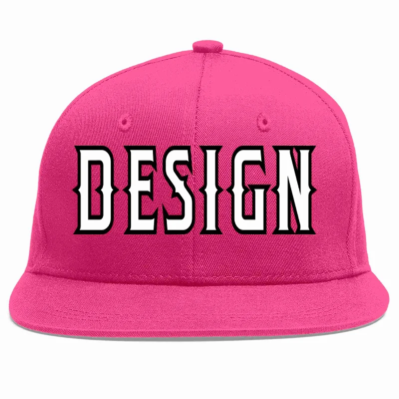 Baseball Cap With Fun Phrases-Custom Rose Red White-Black Flat Eaves Sport Baseball Cap Design for Men/Women/Youth