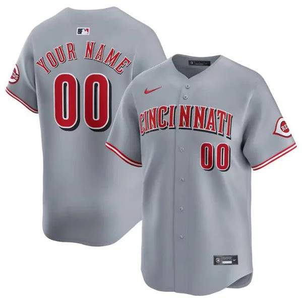 Baseball Jersey For Championship Events-Men's Cincinnati Reds Active Player Custom Gray Away Limited Baseball Stitched Jersey