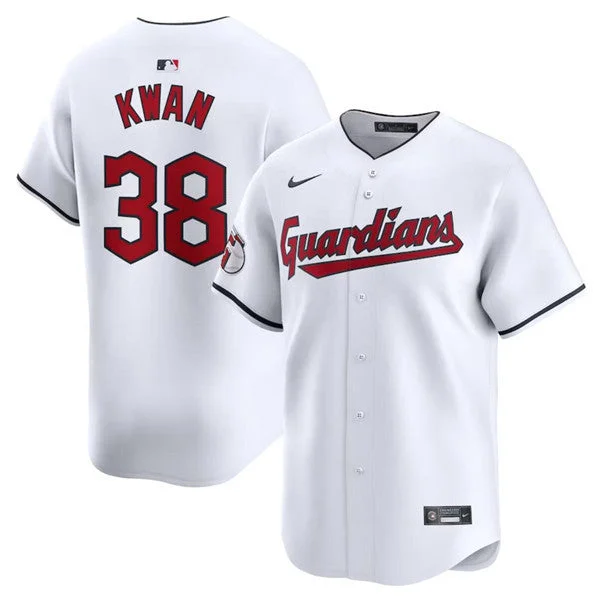 Baseball Jersey For Fan Gifts-Men's Cleveland Guardians #38 Steven Kwan White Home Limited Baseball Stitched Jersey