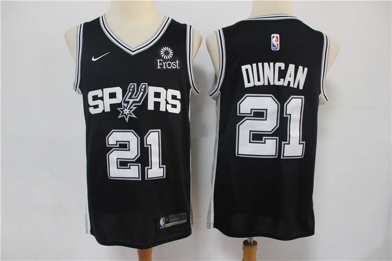 Football Jersey For Special Event Teams-Basketball Jersey For Special Event Teams-Spurs 21 Tim Duncan Black Swingman Basketball Jersey