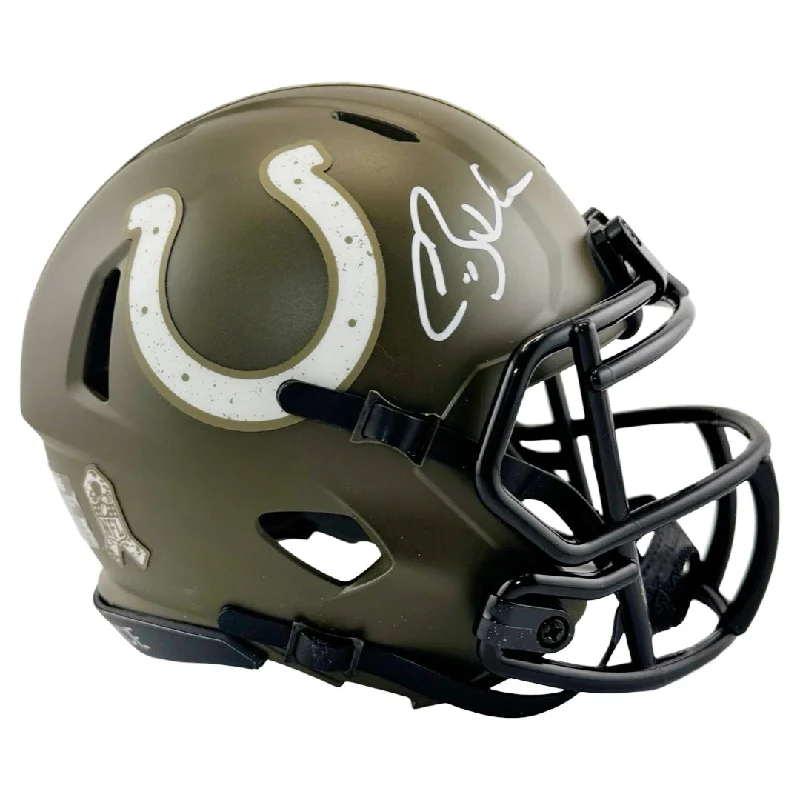 Rugby Helmet For Strong Head Support-Antoine Bethea Signed Indianapolis Colts Salute to Service Mini Football Helmet (JSA)