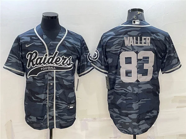 Baseball Jersey For Comfortable Wear-Men's Las Vegas Raiders #83 Darren Waller Gray Camo With Patch Cool Base Stitched Baseball Jersey