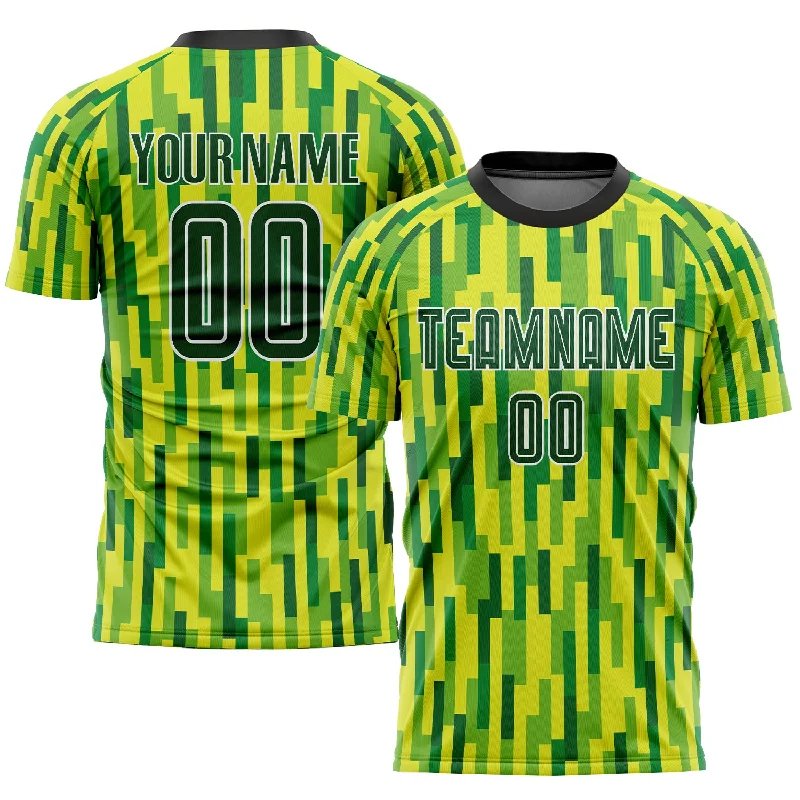 Football Jersey For Game Uniforms-Custom Neon Green Green-Gold Sublimation Soccer Uniform Jersey