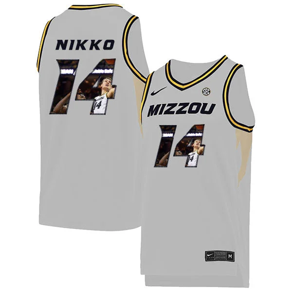 Football Jersey For Custom Team Logos-Basketball Jersey For Custom Team Logos-Missouri Tigers 14 Reed Nikko White Fashion College Basketball Basketball Jersey