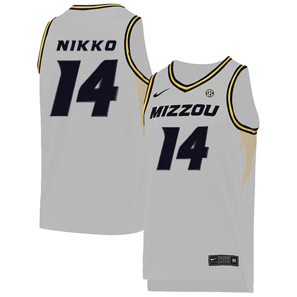 Football Jersey For Fan Apparel-Basketball Jersey For Fan Apparel-Missouri Tigers 14 Reed Nikko White College Basketball Basketball Jersey