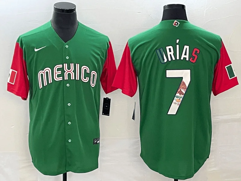 Baseball Jersey For Major League Fans-Men's Mexico Baseball #7 Julio UrÃ­as 2023 Green World Baseball Classic Stitched Jersey