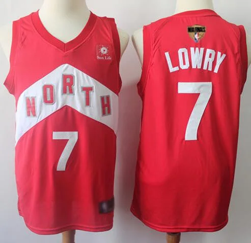 Personalized Football Jersey-Personalized Basketball Jersey-Raptors 7 Kyle Lowry Red 2019 Finals Earned Edition Swingman Basketball Jersey