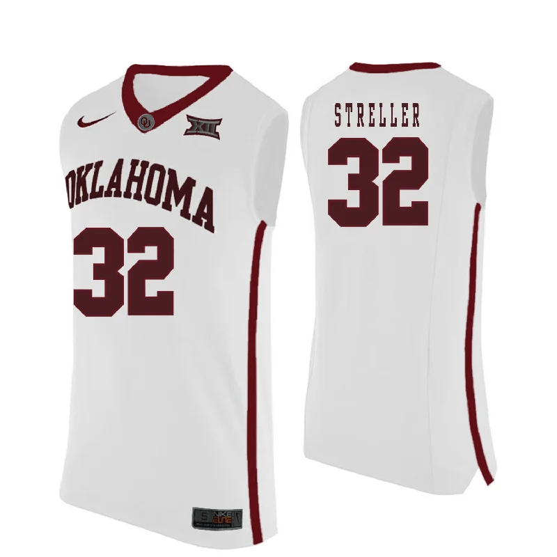 Football Jersey For Comfortable Wear-Basketball Jersey For Comfortable Wear-Oklahoma Sooners 32 Read Streller White College Basketball Basketball Jersey