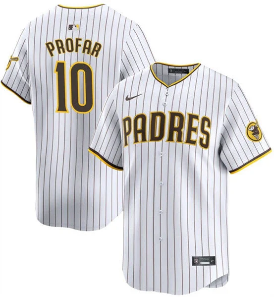 Baseball Jersey For Limited Edition Runs-Men's San Diego Padres #10 Jurickson Profar White 2024 Home Limited Baseball Stitched Jersey