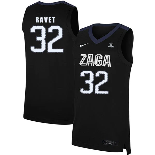 Football Jersey For Promotional Events-Basketball Jersey For Promotional Events-Gonzaga Bulldogs 32 Brock Ravet Black College Basketball Basketball Jersey