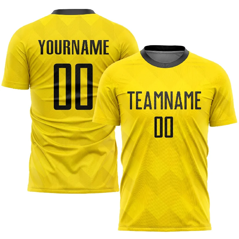 Football Jersey For Custom Team Gear-Custom Gold Black Sublimation Soccer Uniform Jersey