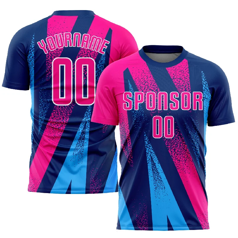 Football Jersey For Fan Support-Custom Figure Pink-Royal Sublimation Soccer Uniform Jersey