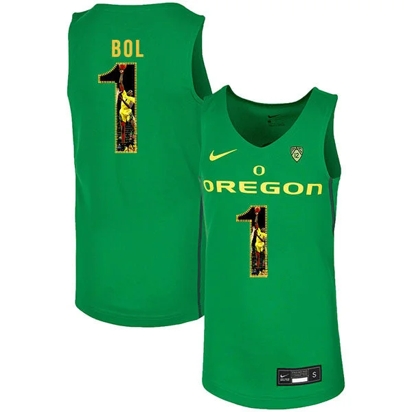 Football Jersey For Team Merchandise-Basketball Jersey For Team Merchandise-Oregon Ducks 1 Bol Bol Green Fashion College Basketball Basketball Jersey