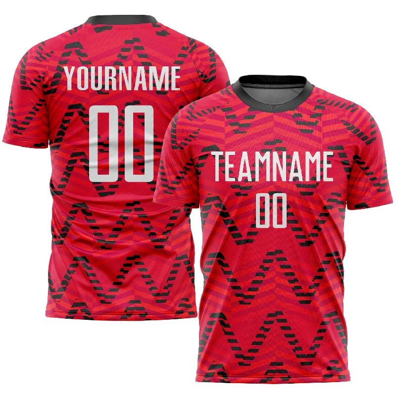 Football Jersey For Fan Favorites-Custom Red White-Black Sublimation Soccer Uniform Jersey