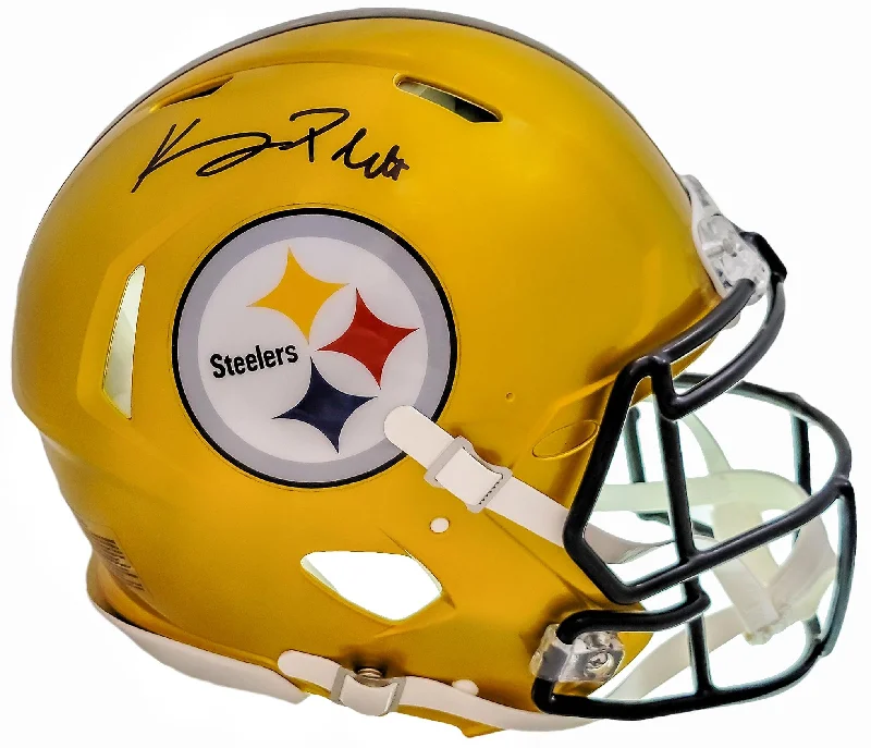 Rugby Helmet For Birthday Gifts-Kenny Pickett Autographed Pittsburgh Steelers Flash Yellow Full Size Authentic Speed Helmet Beckett BAS QR Stock #205924