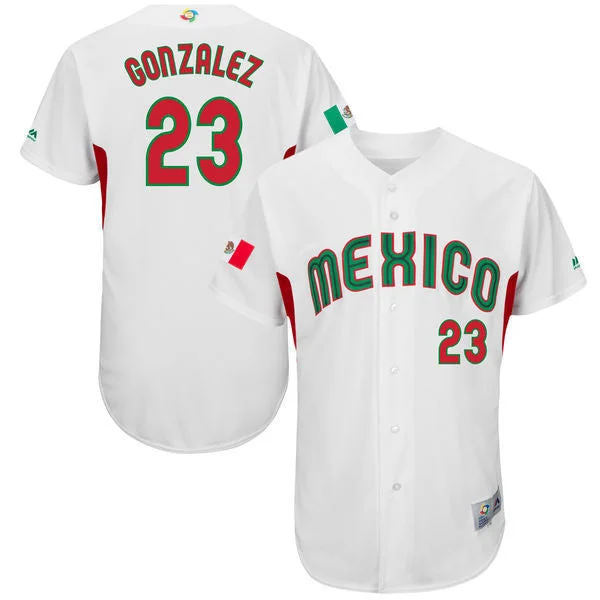 Baseball Jersey For Women-Men's Mexico Baseball 23 Adrian Gonzalez White 2017 World Baseball Classic Jersey