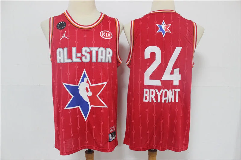 Football Jersey For Official Teams-Basketball Jersey For Official Teams-Lakers 24 Kobe Bryant Red 2020 All-Star Jordan Brand Swingman Basketball Jerseys