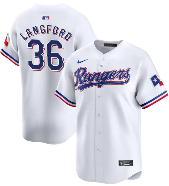 Baseball Jersey For Game Day Experience-Men's Texas Rangers #36 Wyatt Langford White 2024 Gold Collection Cool Base Baseball Stitched Jersey