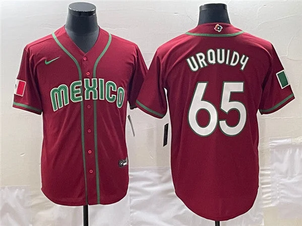 Baseball Jersey With Bold Design-Men's Mexico Baseball #65 Giovanny Gallegos 2023 Red World Baseball Classic Stitched Jersey