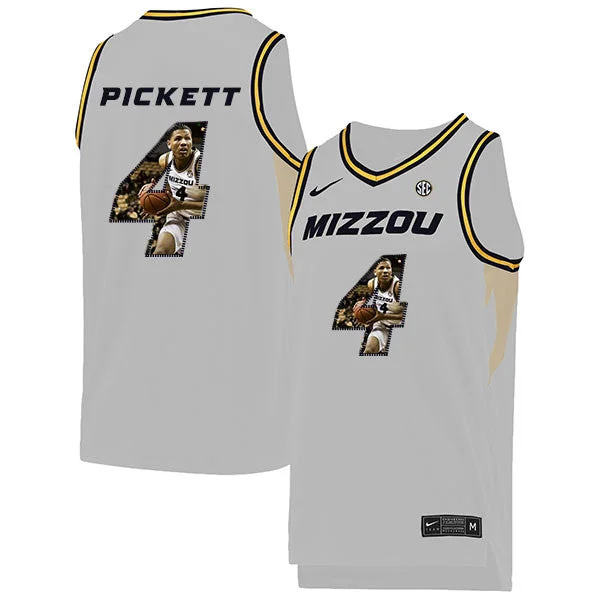 Football Jersey For Game Day-Basketball Jersey For Game Day-Missouri Tigers 4 Javon Pickett White Fashion College Basketball Basketball Jersey