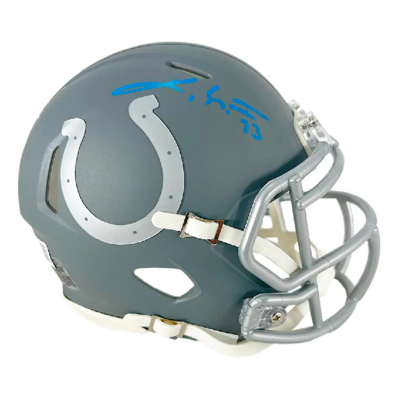 Rugby Helmet For All-Weather Protection-Kenny Moore II Signed Indianapolis Colts Slate Alternate Speed Mini Football Helmet (Beckett)