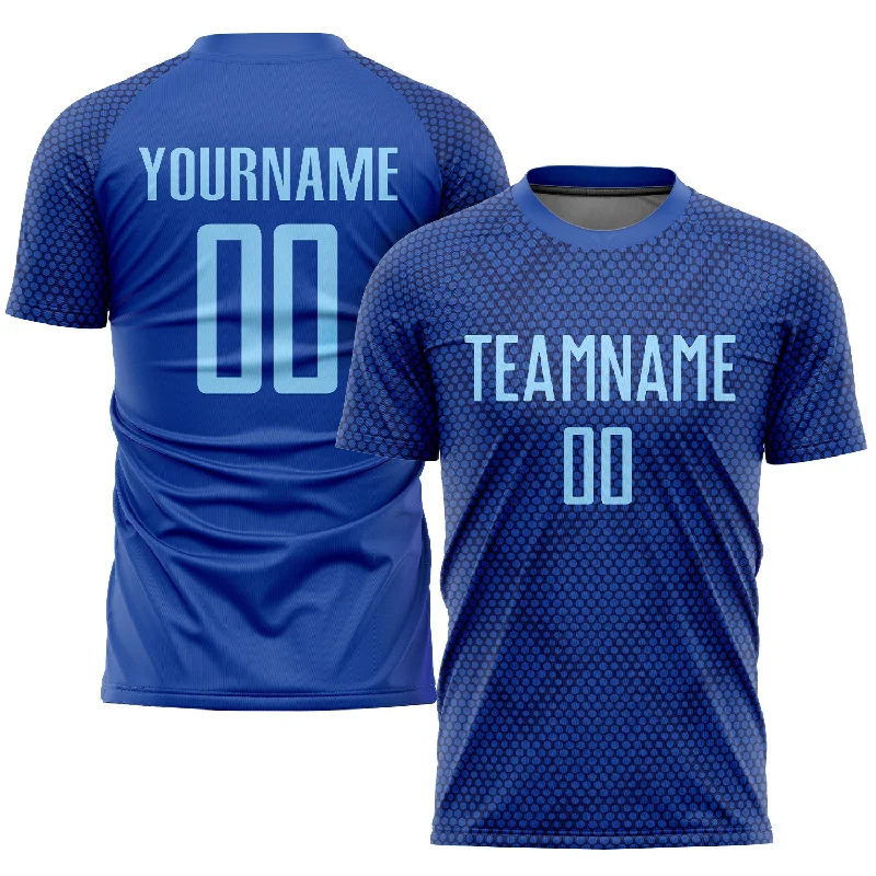 Football Jersey For Youth Leagues-Custom Royal Light Blue Sublimation Soccer Uniform Jersey