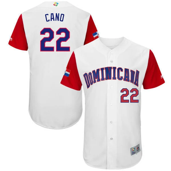 Baseball Jersey With Player Numbers-Men's Dominican Republic Baseball #22 Robinson Cano White 2017 World Baseball Classic Stitched WBC Jersey