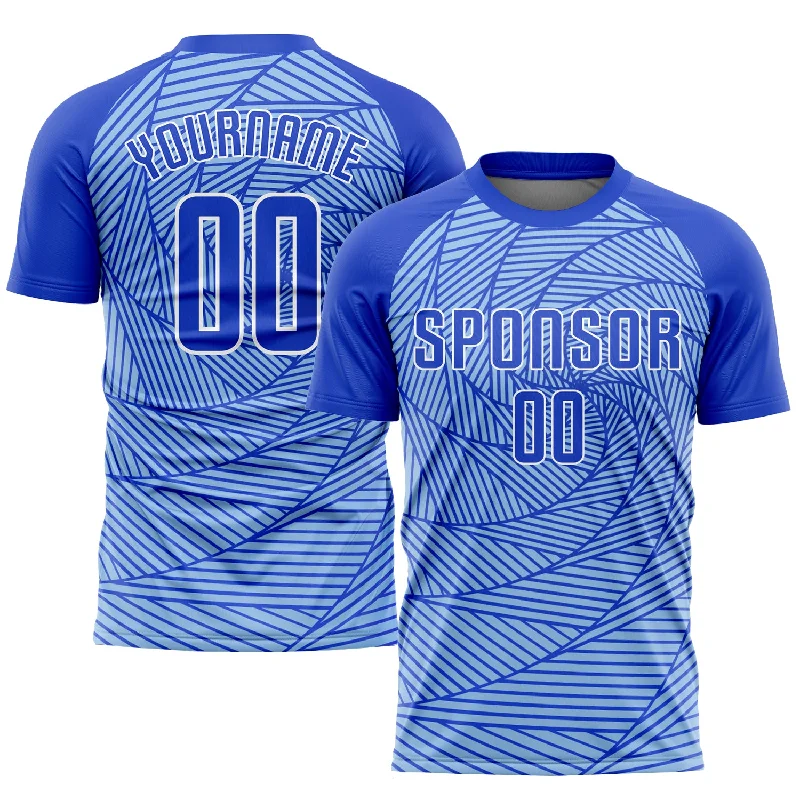 Football Jersey For Custom Player Merchandise-Custom Light Blue Royal-White Sublimation Soccer Uniform Jersey