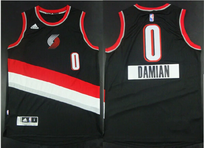 Football Jersey For High Impact Sports-Basketball Jersey For High Impact Sports-Blazers 0 Damian lillard Black 2014-15 Christmas Day Swingman Basketball Jerseys