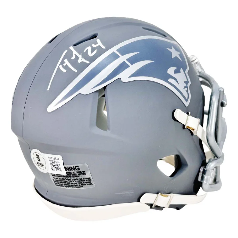 Rugby Helmet For Fitness-Ty Law Signed New England Patriots Slate Alternate Speed Mini Football Helmet (Beckett)