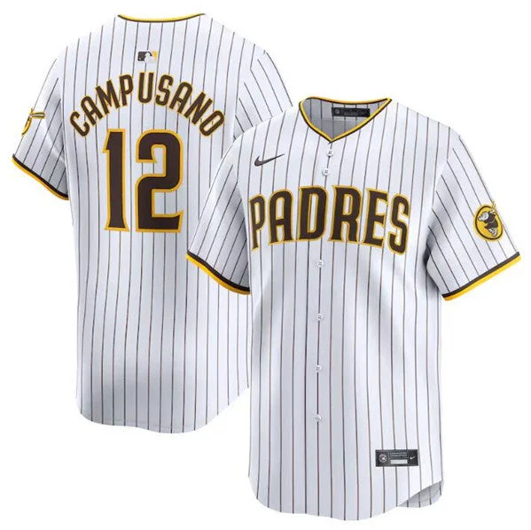 Baseball Jersey With Quick-Dry Fabric-Men's San Diego Padres #12 Luis Campusano White 2024 Home Limited Baseball Stitched Jersey