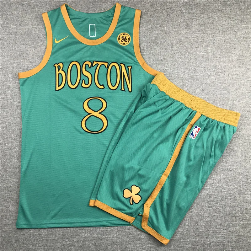 Football Jersey With Custom Numbers-Basketball Jersey With Custom Numbers-Celtics 8 Kemba Walker Green 2019-20 City Edition Swingman Basketball Jersey(With Shorts)