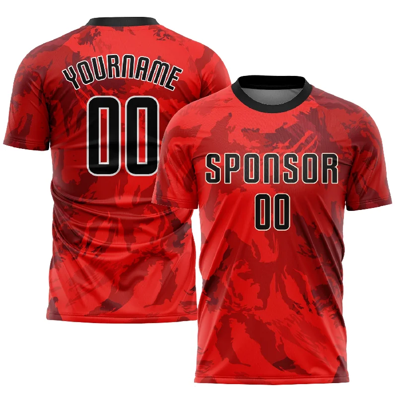 Football Jersey For Team Spirit-Custom Red Black-White Sublimation Soccer Uniform Jersey