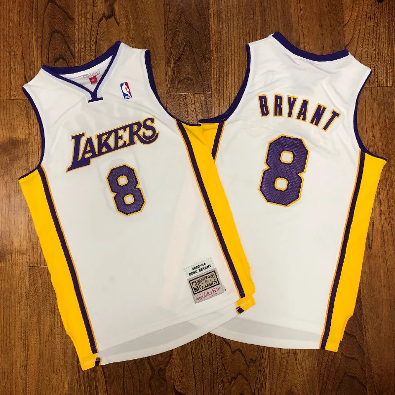 Football Jersey For Custom Sports Apparel-Basketball Jersey For Custom Sports Apparel-Lakers 8 Kobe Bryant White 2002-03 Hardwood Classics Basketball Jersey