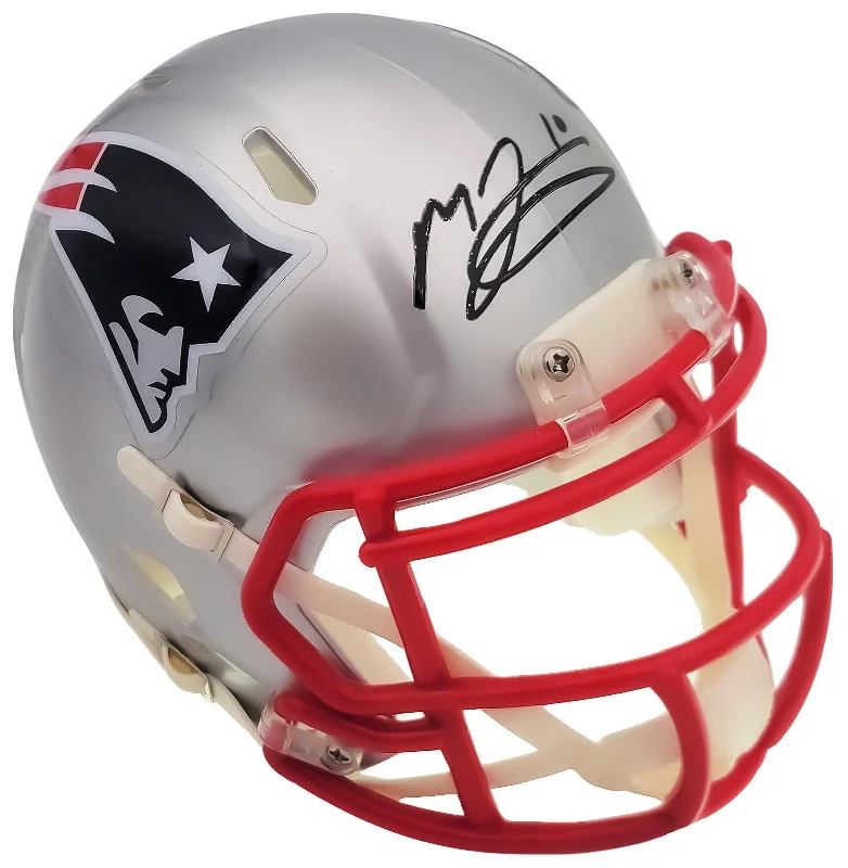 Rugby Helmet With Lightweight Design-Mac Jones Autographed New England Patriots Silver Speed Mini Helmet Beckett BAS QR Stock #202971